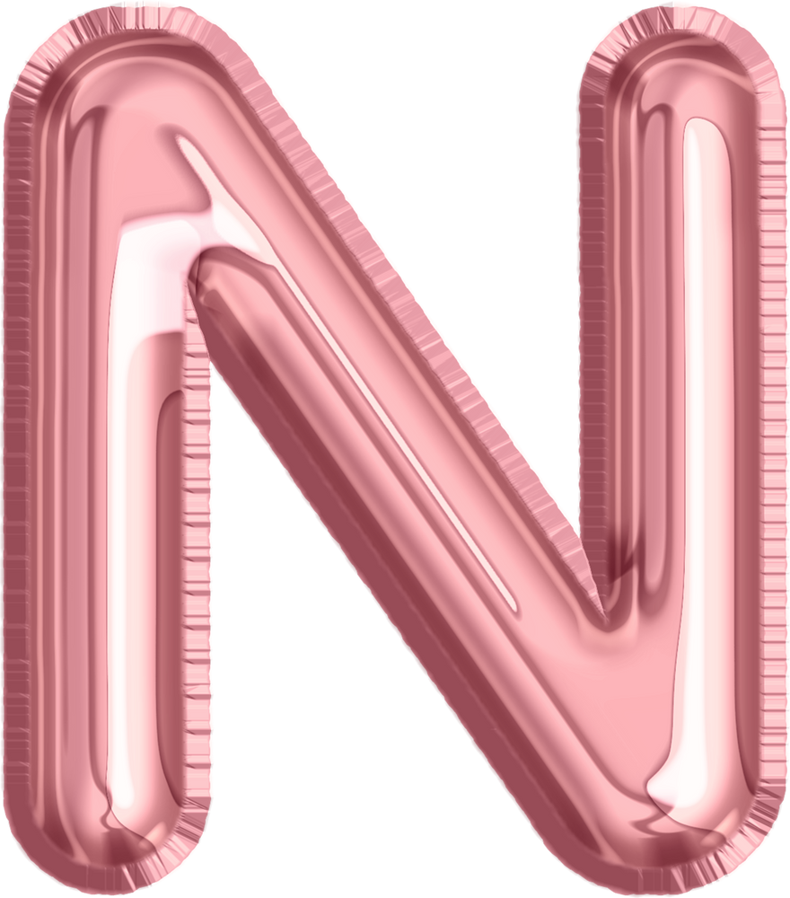 Pink balloon capital letter N